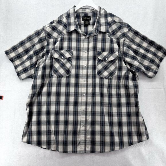 Vintage Men’s High Noon Western Cowboy Short Sleeve Shirt Pearl Snaps size 3XL - Picture 1 of 3